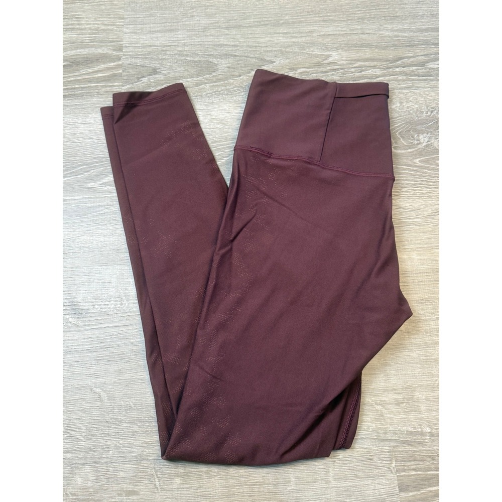 Lululemon High Rise Leggings Burgundy Dot Camo Tights Size 10 LW5CH1S